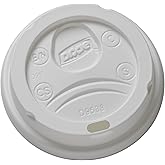 Georgia-Pacific Dixie 8 oz. Dome Plastic Hot Coffee Cup Lid by GP PRO (Georgia-Pacific), White, 9538DX, 1,000 Count (100 Lids Per Sleeve, 10 Sleeves Per Case)