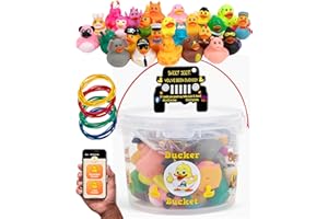 HAPPY DUCKERS Rubber Ducks Jeep Ducking - 76 Piece kit Including Ducker Bucket, Jeep Ducking Cards & Rubber Bands Plus Official Duck Duck Jeep Mobile App