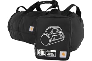 Carhartt Classic Round Duffel with Utility Pouch, Heavy-Duty, Water-Resistant Packable Gear Bag for Jobsite, Gym, and Travel