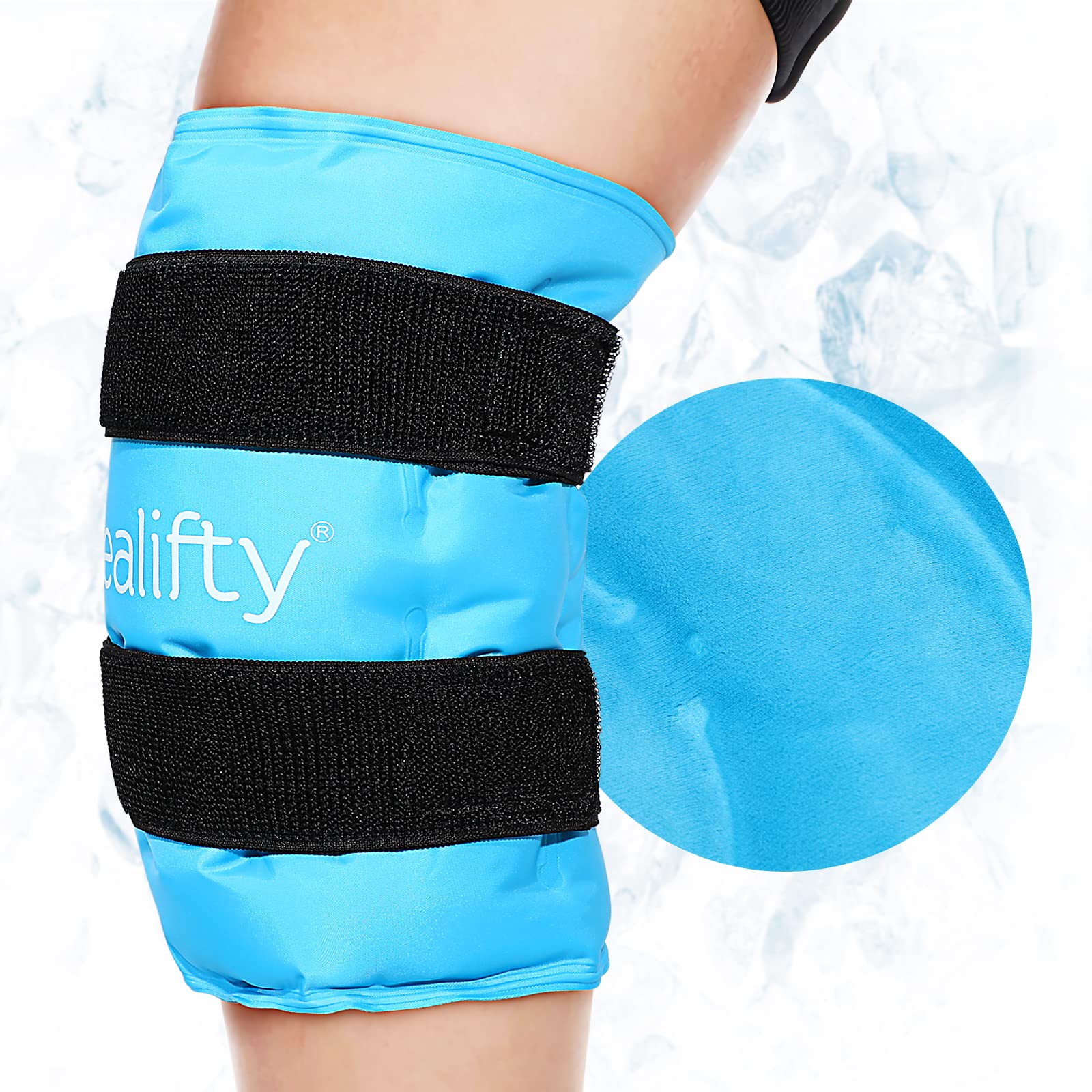 Large for Knee Reusable Wrap with Cold and Hot Fixed Adjustable Straps The Even Not Leak for for Leg Injuries, Swelling Tear and Acl