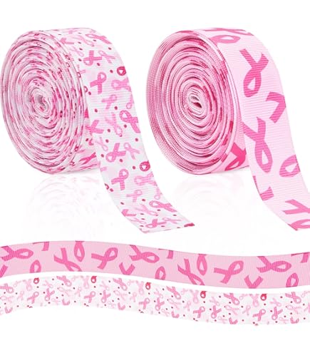 3/4 Inch Pink Ribbon For Crafts - Breast Cancer Awareness Silk Ribbon 20 Yards Total