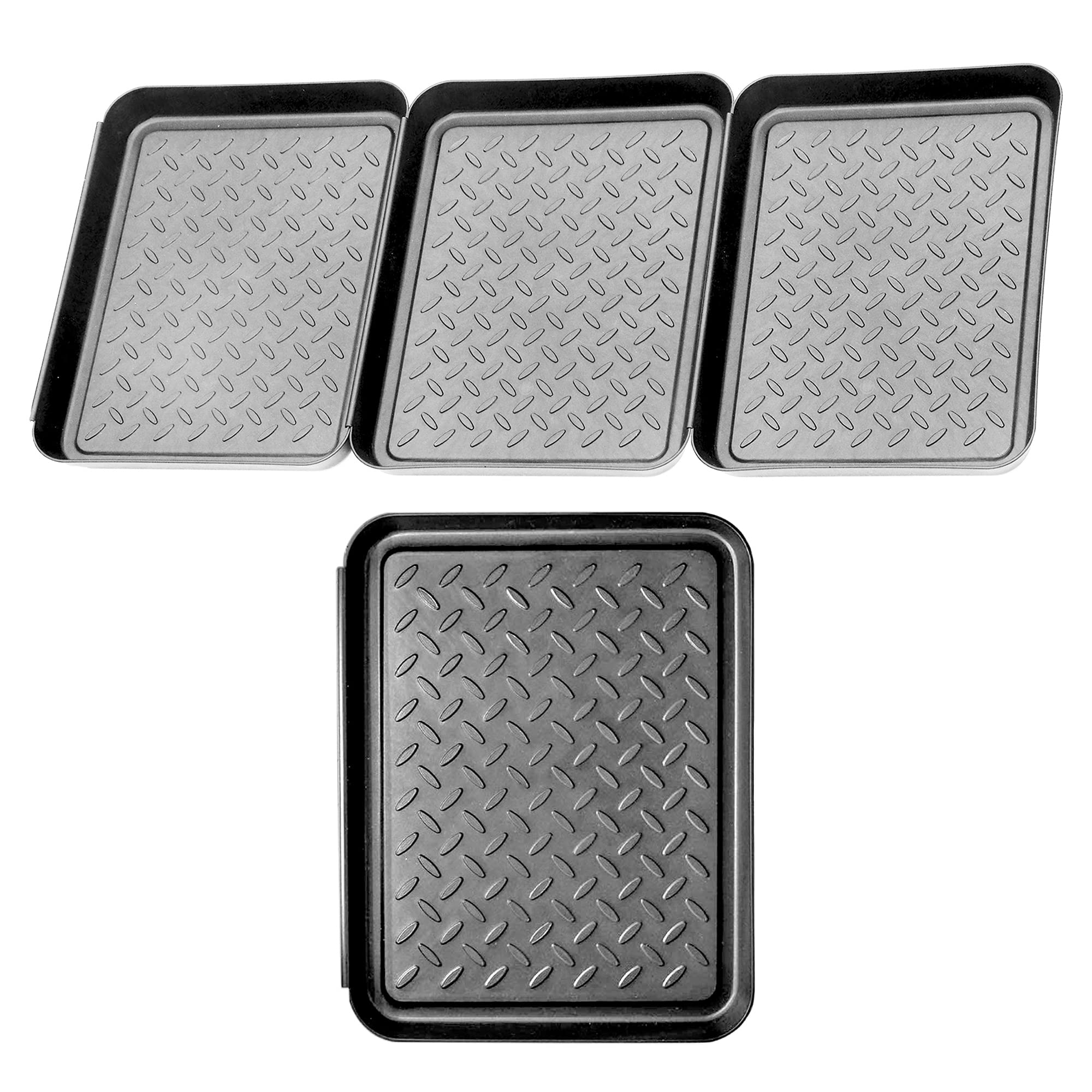 Photo 1 of *PARTIAL SET - ONLY 1 tray*
3PCS Boot Tray,Shoe Mat,Multi-Purpose Garden Tool Tray,Pet Food Mat,Waterproof for Indoor and Outdoor (Black, 14 x 11 Inch)