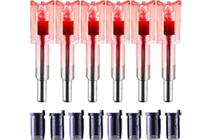 KEAUP 6/3 Pack Lighted Nocks for Crossbow Bolts with .285”/.297”/.300”/.305” Bushings High-Visibility Crossbow Lighted Nocks, On/Off Switch Included