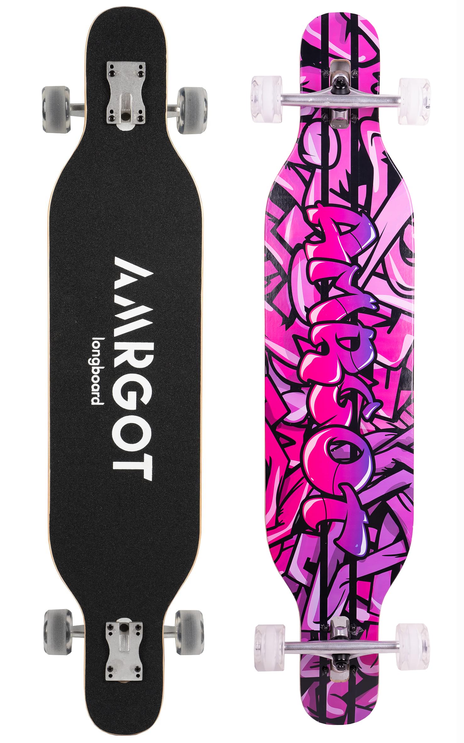 WiiSHAM Longborads Skateboards 42 inches Complete Drop Down Through Deck Crusier Pr Speed (71)