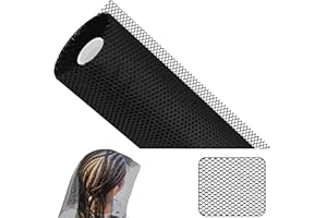 Luinabio 1 Pcs 19 Inch x 33 ft Black Hair Net Stretch Weaving Nets Hair Accessories for Sew in Weave Comfortable Weaving Sew Net for Salon Costume Parties and Home Use