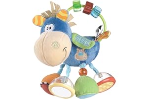 Playgro Soft Baby Toys 3-6-12 Months Developmental, 3+ Months Rattles Teething Toys for Babies, Newborn & Infant Sensory Non-Toxic Plush Baby Rattle Clip Clop Activity Gift (Blue Clip Clop)