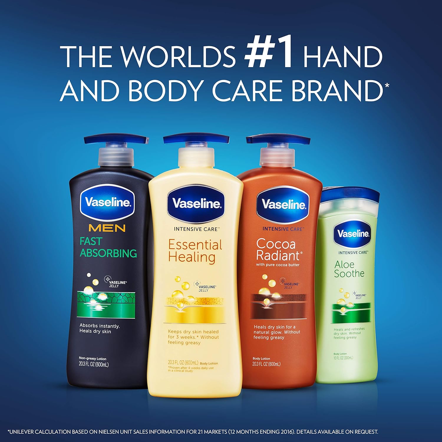 Vaseline Intensive Care Body Lotion For Dry Skin Essential Healing Clinically Proven to Moisturize Deeply With One Application 20.3 oz 3 count: Beauty