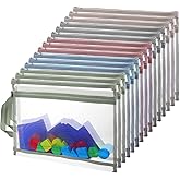 15 Pcs Double Layer Mesh Storage Bags, 13.2x9.7 Inch Zipper Pouch Organizer for Stationery Puzzles Storage Supplies, 5 Colors