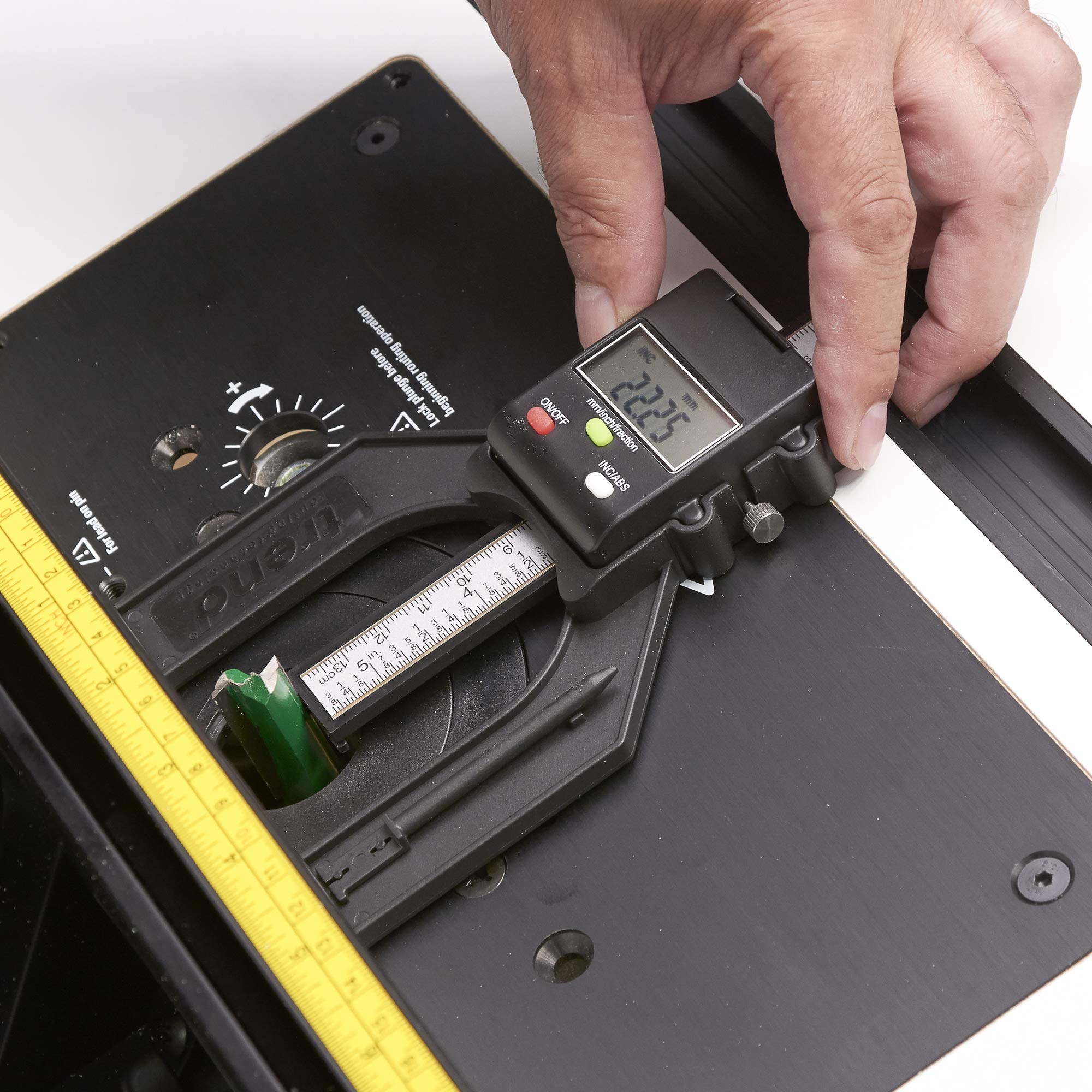 TREND Digital Depth Gauge with 2 23/64 inch Jaw Opening for Precision Rebate and Groove Setting, GAUGE/D60
