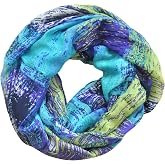 MULNRO Colorful Infinity Scarf for Women Spring Summer Lightweight Printed Fashion Scarves for Travel