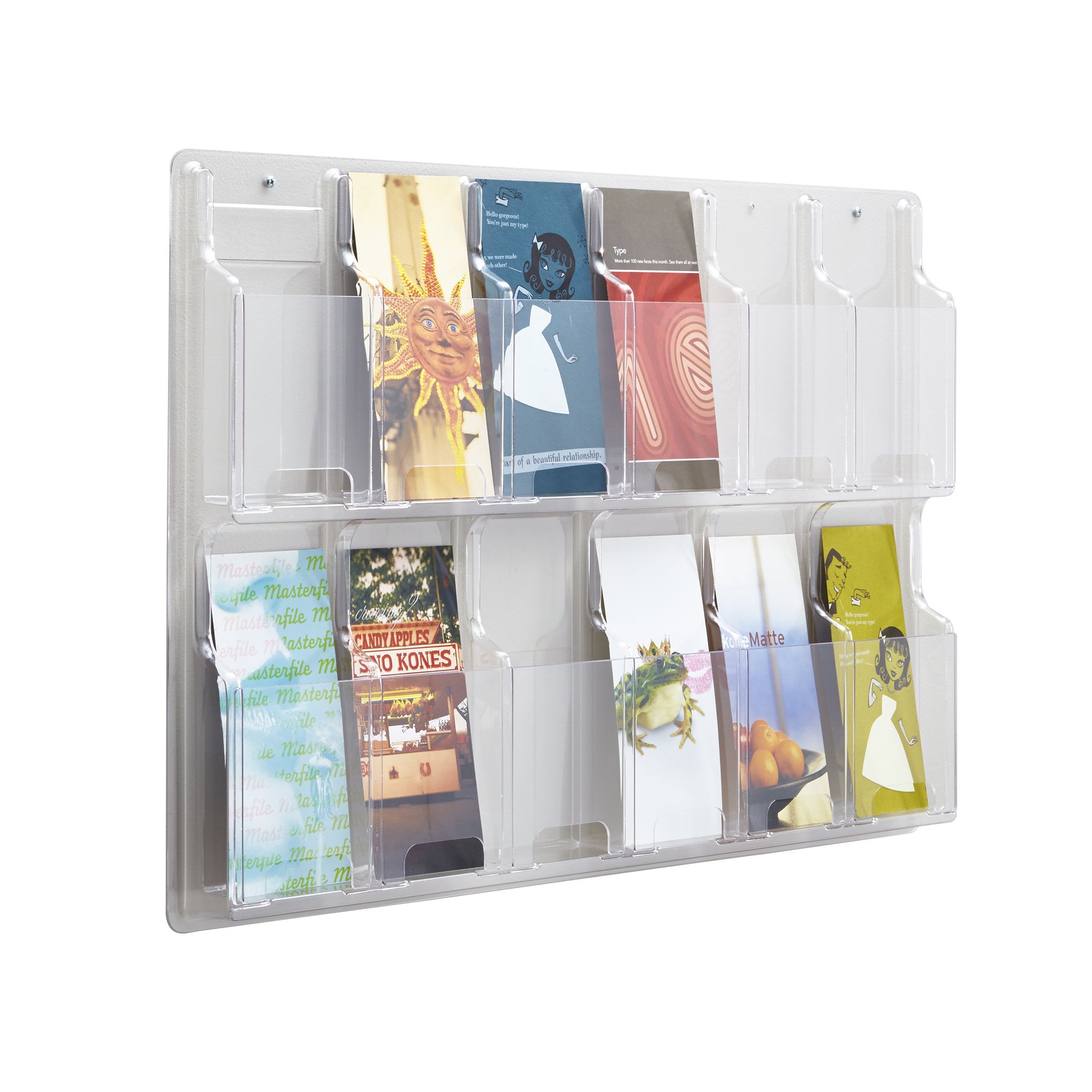 Safco Reveal 12 x 1/3 (One Third of A4) A4/DL Literature Leaflet Pocket Display - Clear