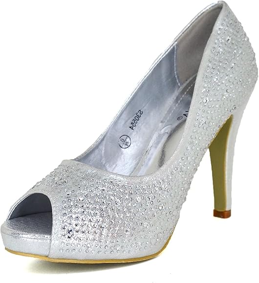 silver stiletto heels uk