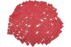 YUUDAR 1.2x1.2cm (12/25 inch) Square Ceramic Mosaic Mosaic Tiles,1.1lb Ceramic Mosaic Pieces DIY Hobbies Handmade for Craft Bathroom Kitchen Home Decoration (Red)