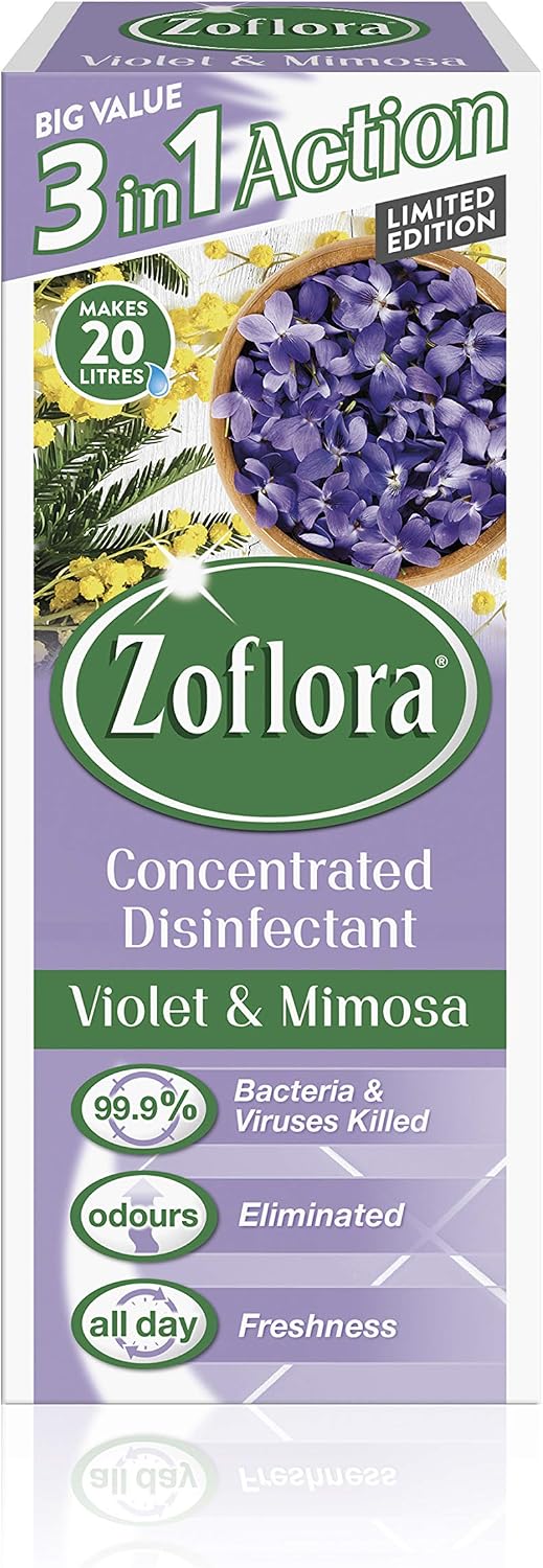 Zoflora Violet and Mimosa 500ml, Concentrated 3-in-1 Multipurpose Disinfectant Kills 99.9% of Bacteria & Viruses - Image 3