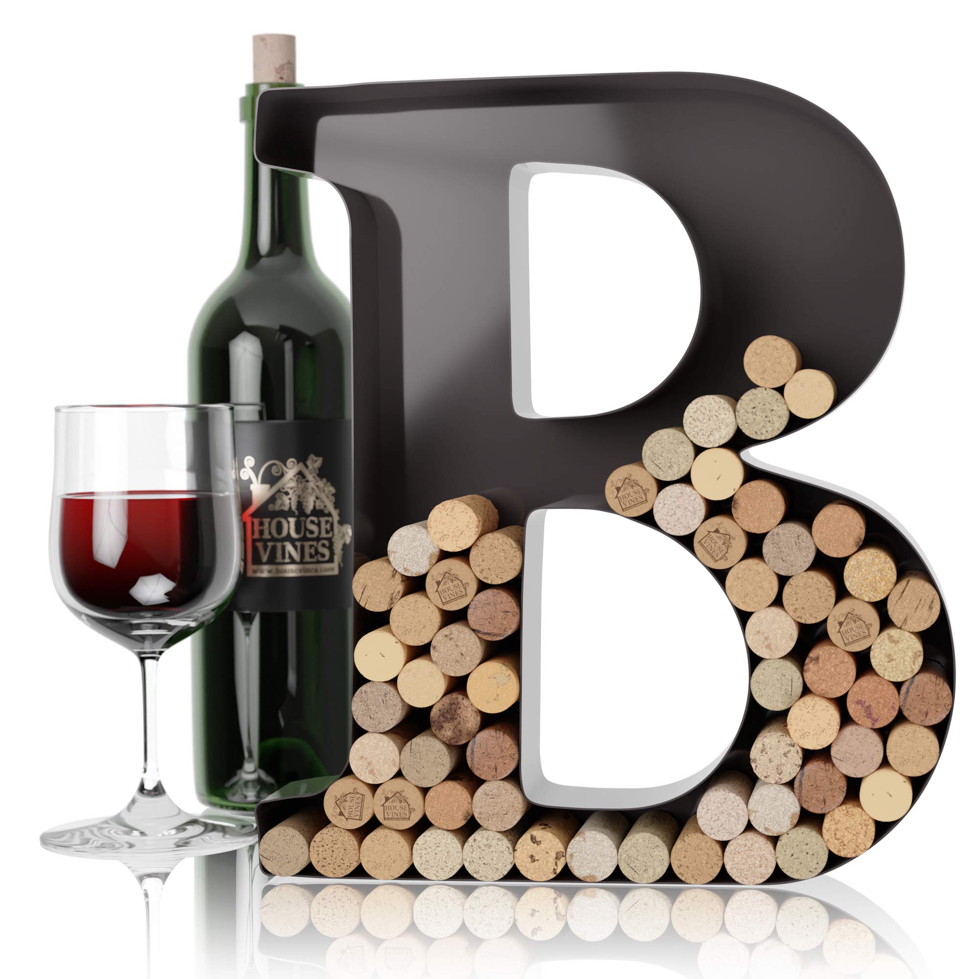 HouseVines Cork Letter Holder Metal Letter B