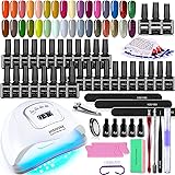 JODSONE Gel Nail Polish Kit with UV Light 32 Colors Gel Polish Kit with Base Coat No Wipe & Matte Top Coat 150W LED Nail Lamp