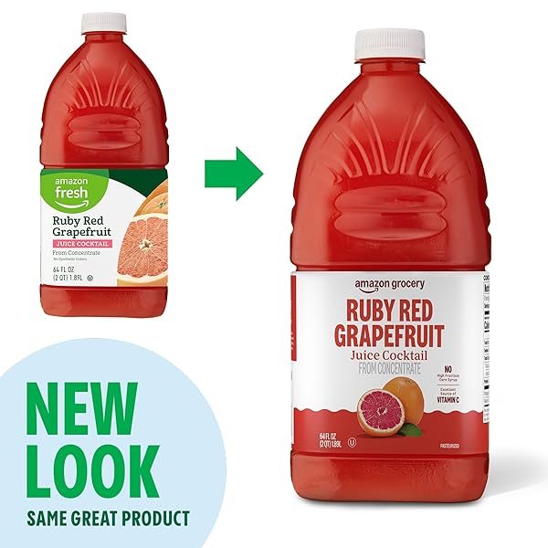 AMAZON GROCERY, RUBY RED GRAPEFRUIT JUICE COCKTAIL, 64 FL OZ (PREVIOUSLY AMAZON FRESH, PACKAGING MAY VARY)