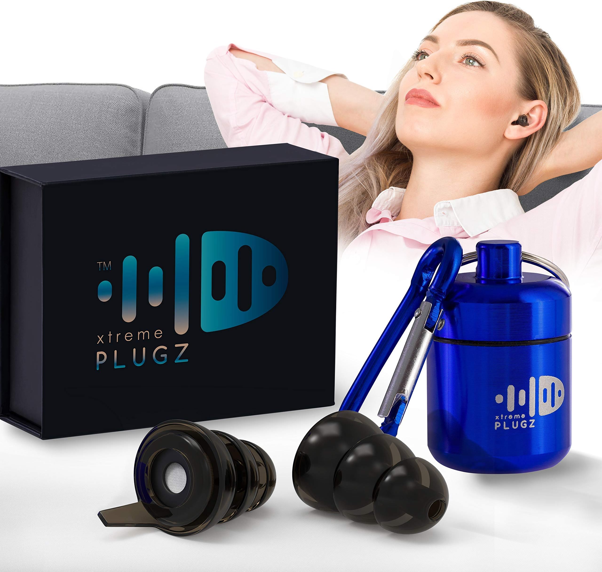 Xtreme Plugz Noise Cancelling Earplugs - High Fidelity Hearing Protection for Concerts Musicians Motorcycle Sensory Disorders and Other Noisy Environments - 3 Different Sizes to Fit All Ear Shapes