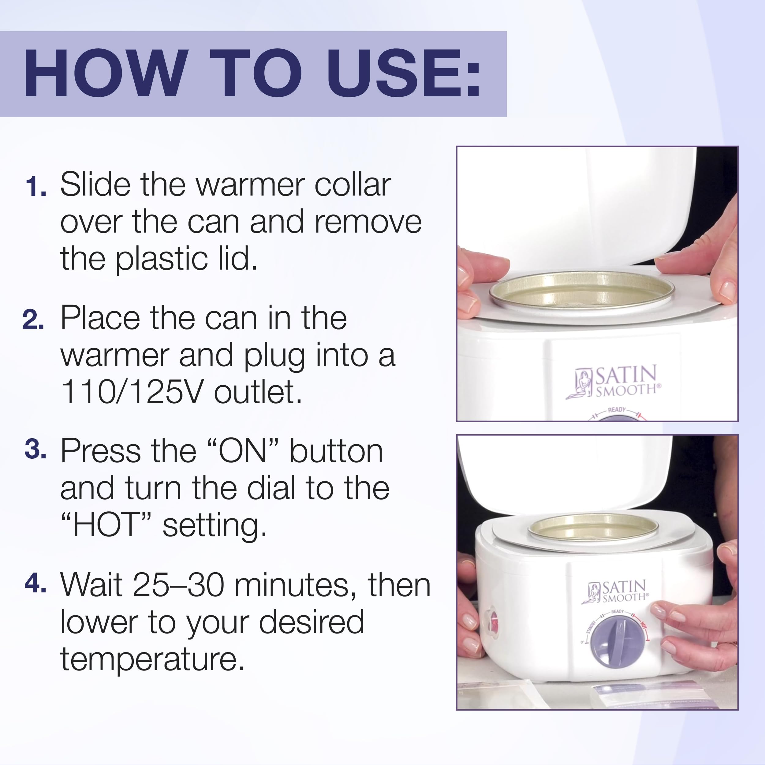 Satin Smooth Professional Single Wax Warmer for Hair Removal – SSW12C, Compact Wax Heater with Adjustable Temperature Control, Ideal for All Waxing Types