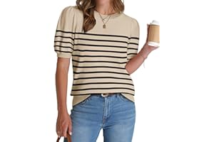 WIHOLL Puff Short Sleeve Knit Sweater Tops Spring Summer Women Trendy Clothing 2026