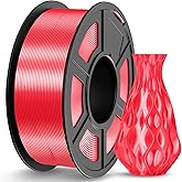 JAYO Silk PLA Filament 1.75mm Red 1.1KG, Metal-Like Shiny 3D Printer Filament Dimensional Accuracy +/- 0.02mm, 1.1kg Spool(2.4lbs), Fits for Most FDM 3D Printers