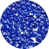 YUEXIGO 1000pcs 6mm Acrylic Round Faceted Beads for Crafts Faceted Spacer Beads for Sewing Crafts Decoration Necklaces Bracelets Earrings Jewelry Making(Royal Blue)