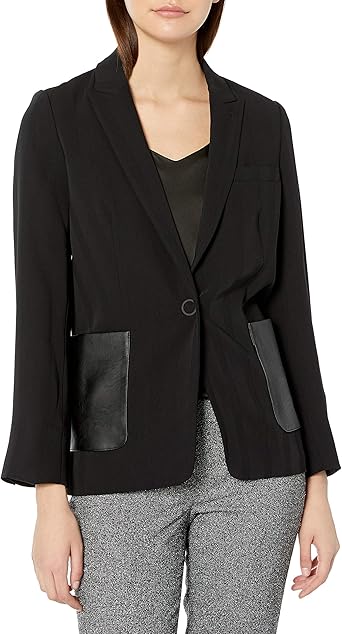 calvin klein satin stripe roll cuff long open front jacket