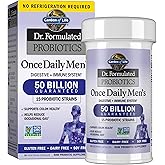 Garden of Life Probiotics for Men, Dr Formulated 50 Billion CFU 15 Probiotics for Digestive Health + Organic Prebiotic Fiber, Colon & Immune Support, Daily Gas Relief, Shelf Stable, 30 Capsules