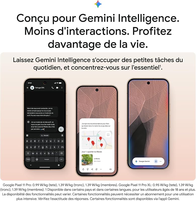 Pixel 11 Pro - Smartphone Android débloqué - Noir Volcanique, 256GB