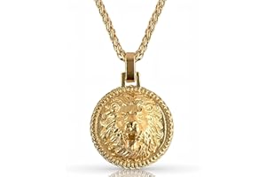 Forge & Foundry Men's Stainless Steel Lion Pendant with Adjustable 21" Necklace Wheat Chain | Aslan | Design-led, artisan jewelry from London