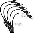 Etekcity 5 Pack Power Extension Cord Cable, 16AWG 13A, UL Listed (Black, 1 Foot)