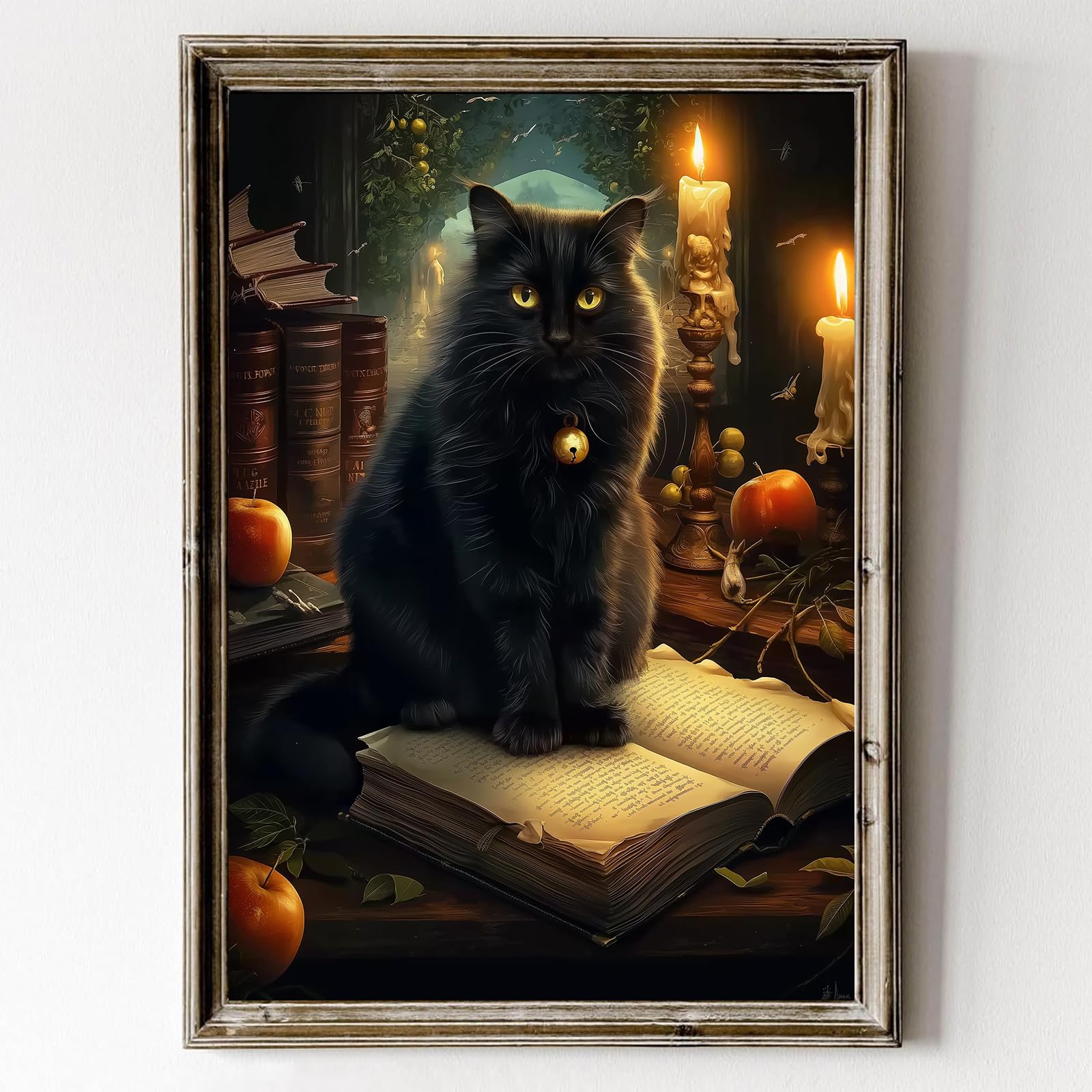 Gothic Cat Wall Art Dark Moody Art Prints Black Cat Halloween Poster ...