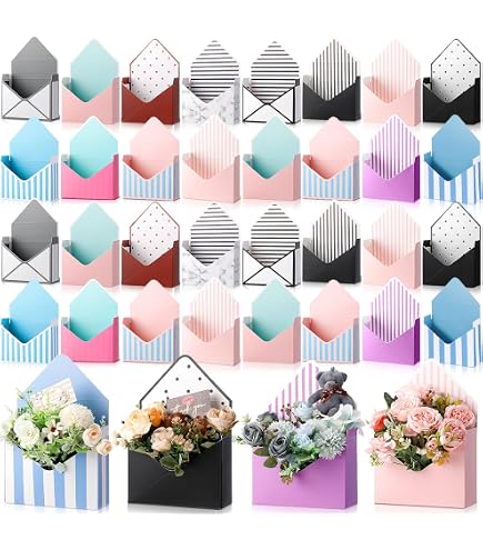 EUBUY Set Of 4 Florist Bouquet Envelope Boxes, Flower