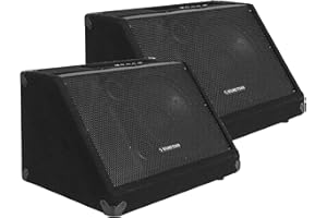 Sound Town 2-Pack Powered DJ PA Stage Monitor Speakers 10” 300W with Compression Driver for Live Sound, Bar, Church (METIS-10MPW-PAIR)