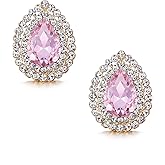 EVER FAITH Wedding Austrian Crystal Stud Earring for Bride, Elegant Teardrop Rhinestone Earrings Jewelry for Women