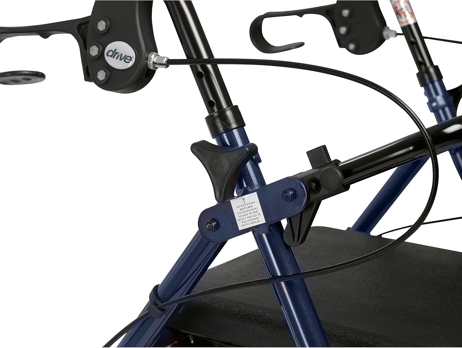 Drive Medical Rollator Walker with Fold Up and Removable Back Support and Padded Seat, Blue: Health & Personal Care
