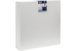 GREG'S ART SUPPLIES 24x24 | 4 Pack | Stretched Gallery Artist Canvas | 1.5 Inch Deep | Premium Quality | Suitable for All Painting Mediums | Handcrafted in North America