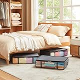 Lifewit 40L Under Bed Storage Bags 3 Pack with Front Window Gray view 8