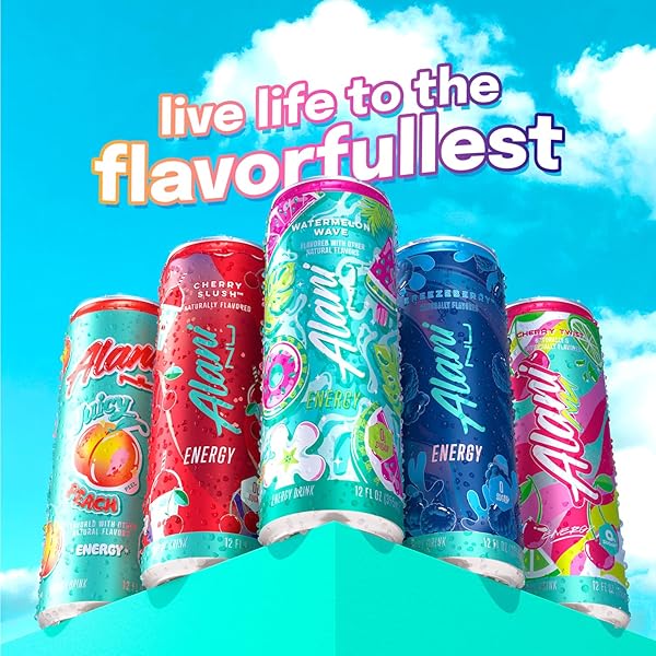 ALANI NU WATERMELON WAVE, SUGAR FREE, LOW CALORIE ENERGY DRINKS, 200MG CAFFEINE, BIOTIN, B VITAMINS, ZERO SUGAR, 10 CALORIES, 12 FL OZ CANS, 24 PACK