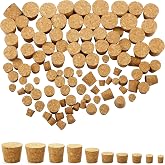 Jetec 100 Pack Assorted Cork Stoppers for Wine Bottle Crafts Home Decor | 10 Different Size Corks Plugs, Bottle Stopper Replacement, Natural Wood, Fits Wine Beer Craft Bottles