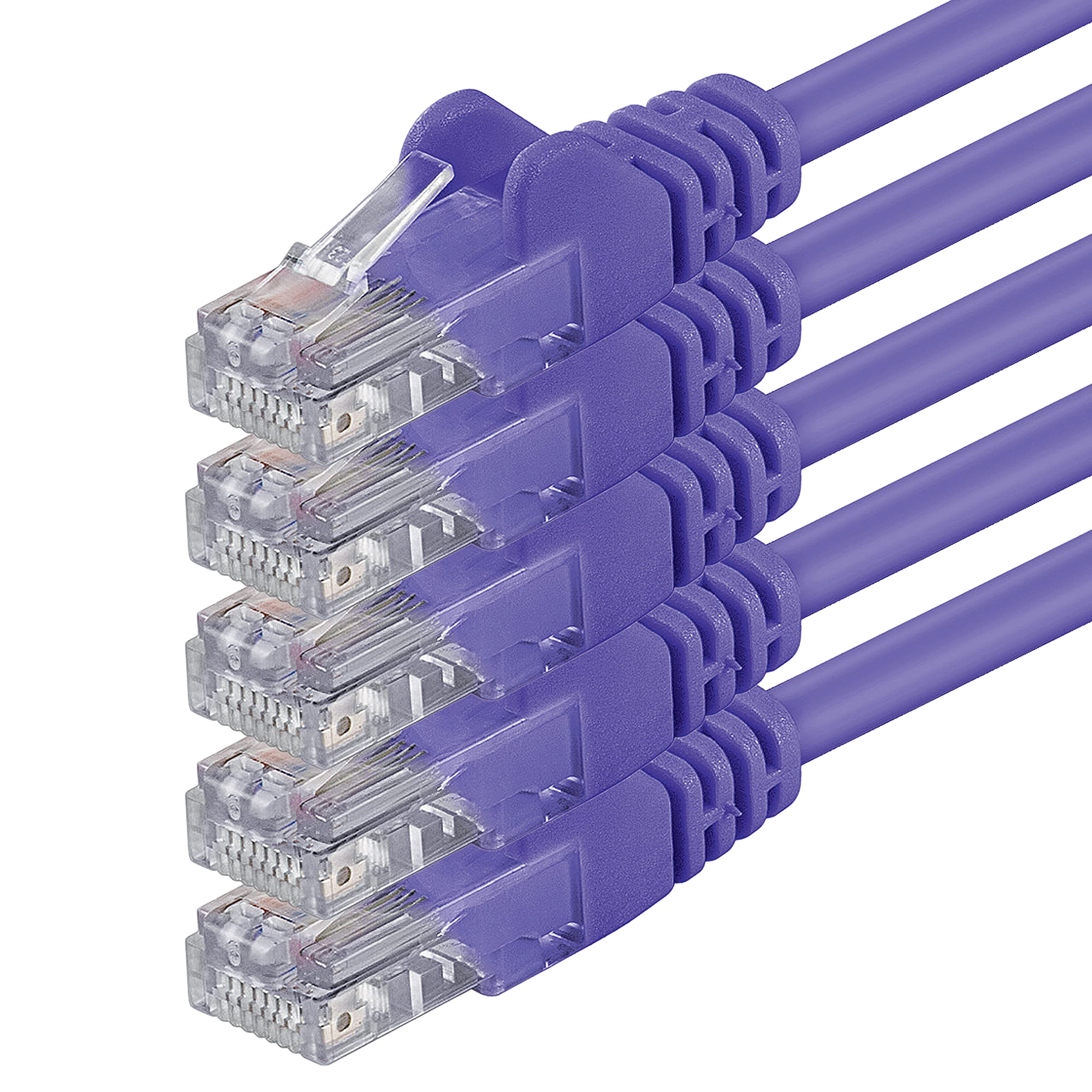 1aTTack.de 3.0m - purple - 5 pieces - (PACK) - CAT.6 CAT6 Ethernet LAN network cable 1000 Mbit/s patch cable