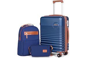 CONCEPTEN Carry On Luggage 22x14x9 Airline Approved, 20-inch Hard Shell Suitcases with Wheels, ABS Lightweight Carry on Suitcase with TSA Lock