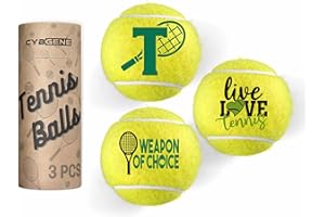 CybGene Tennis Gifts, Personalized Tennis Ball, Set of 3 Unique Tennis Balls with Gift Package, Perfect for Tennis Teammate, Partners - Initial