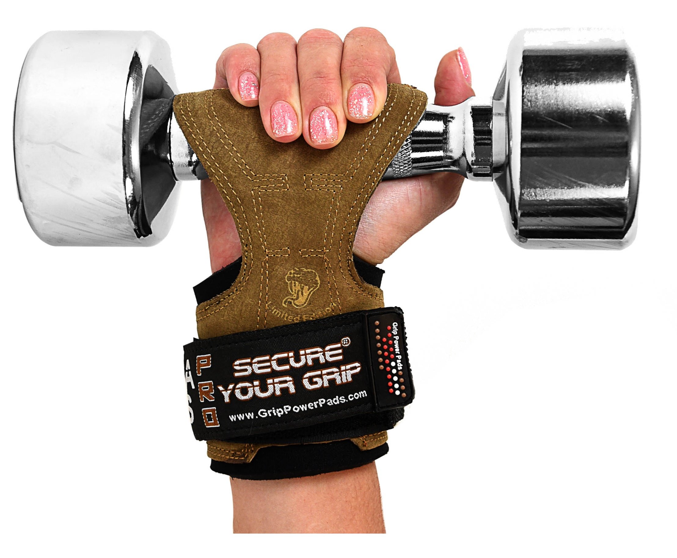Cobra Grips FIT Leather Weight Lifting Gloves Heavy Duty Straps