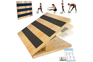 KIJO STUDIO 木城工坊 KIJO Studio Professional Wooden Calf Stretcher Slant Board 500 lbs Weight Capacity 16-Angle Adjustable Incline Calf Stretch Slant Board for Calf Stretching Exercise Squat & Physical Therapy Non-Slip
