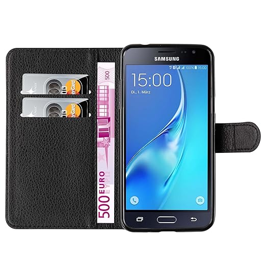 mangao Hochwertige Kunst-Leder-Hülle mit Magnetverschluss für Samsung Galaxy J3 (2016) Case Handytaschen