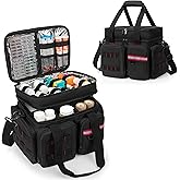 Marscamd Medicine Organizer Bag with Insulated Pocket for Travel, Pill Bottle Storage Bag with 4 Customized Dividers & Shoulder Strap for Medication, Insulin and First Aid Supplies, Black (Bag ONLY)