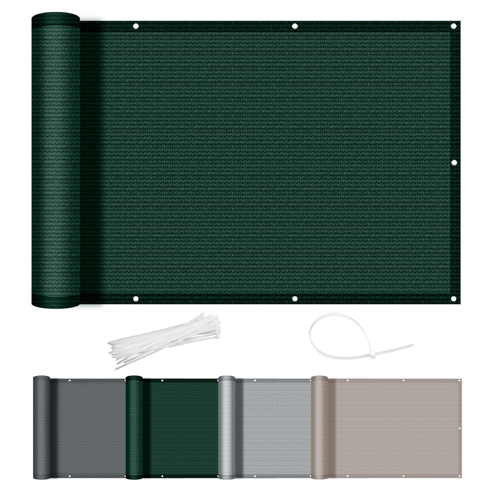 AXT SHADE Balcony Privacy Screen 90x400cm,Privacy Fence Screening in HDPE,Blocks UV and Protects Balcony Privacy,Dark Green