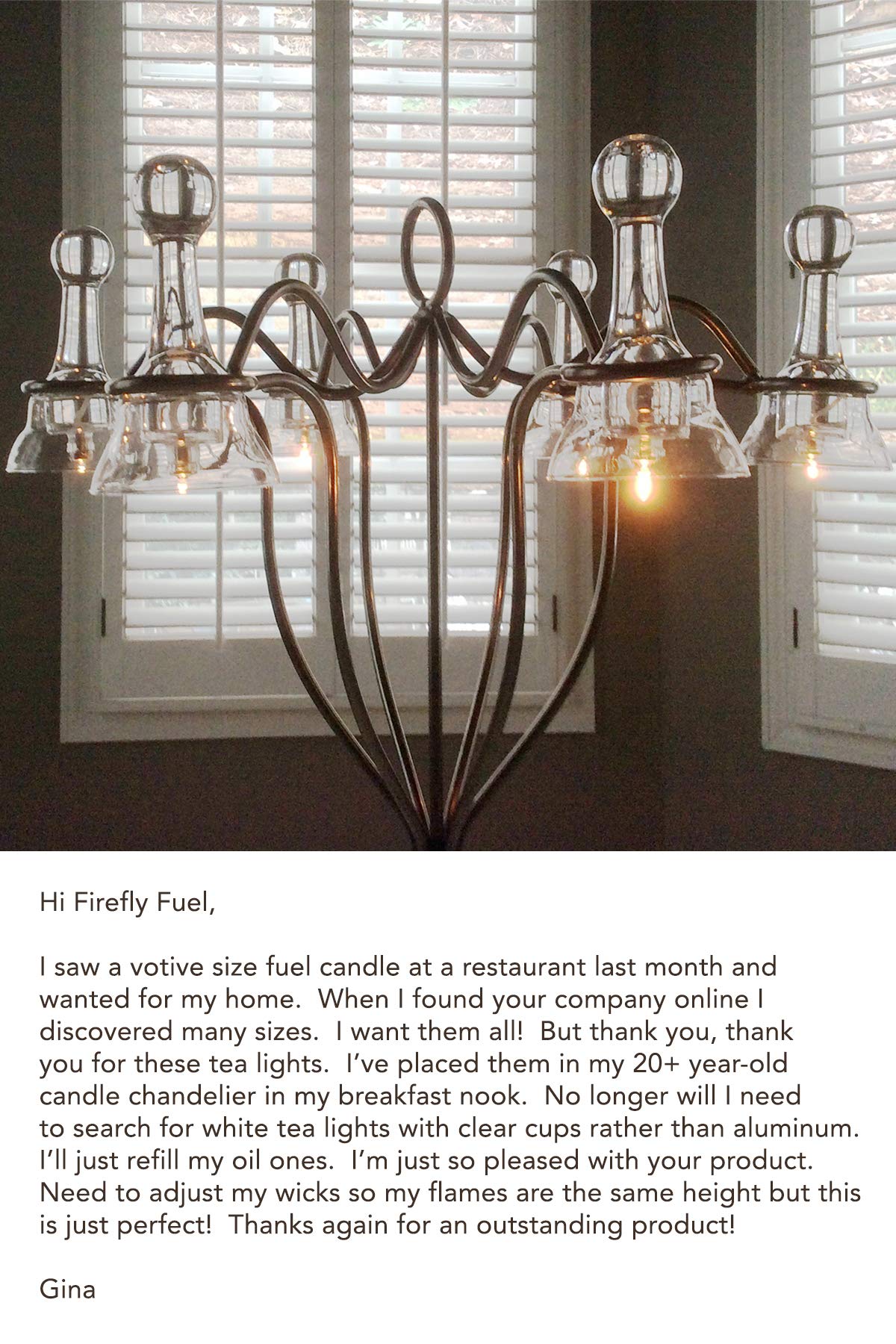 Firefly Refillable, Clear Glass Unscented Tealight Candles 5 Pack