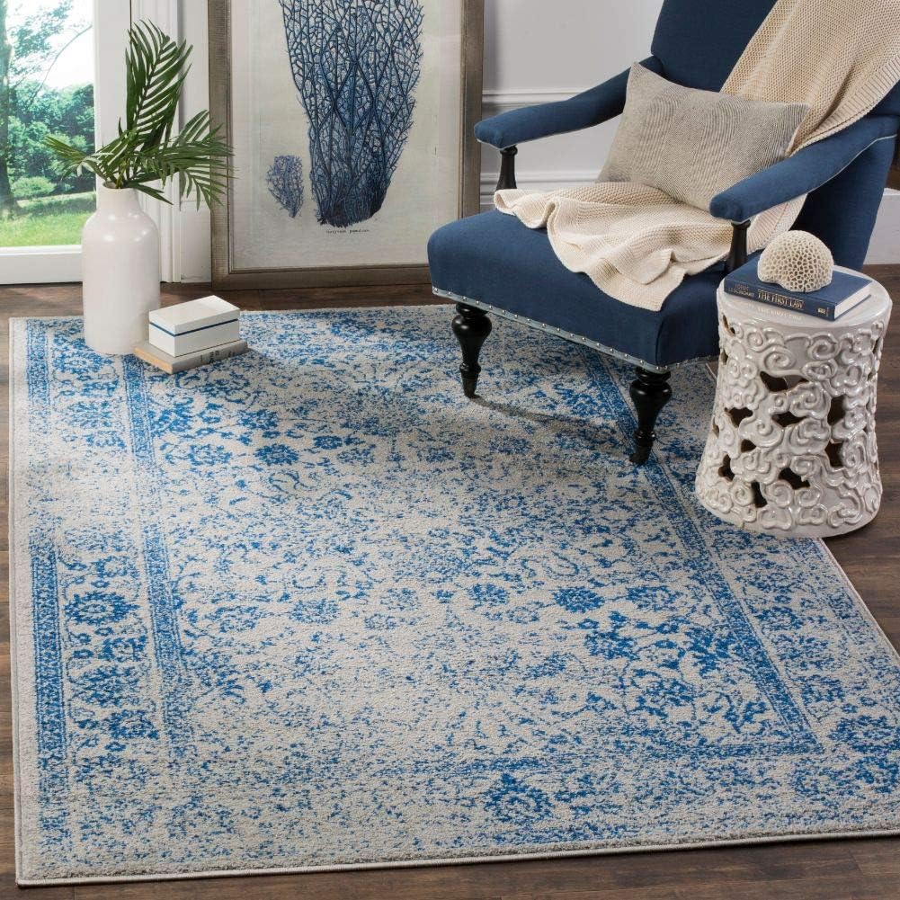 Safavieh Adirondack Collection ADR109A Grey/Blue Vintage Oriental Distressed Area Rug 5' 1" x 7' 6"